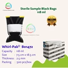 Sterile Sample Black Bag 118 ml Whirl Pak B01472 1