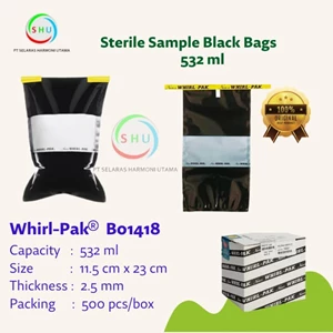 Plastik Steril Black 532 ml Whirl Pak B01418
