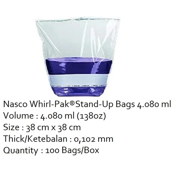 Alat Laboratorium Sterile Sample Bag Nasco Whirl Pak B01542WA
